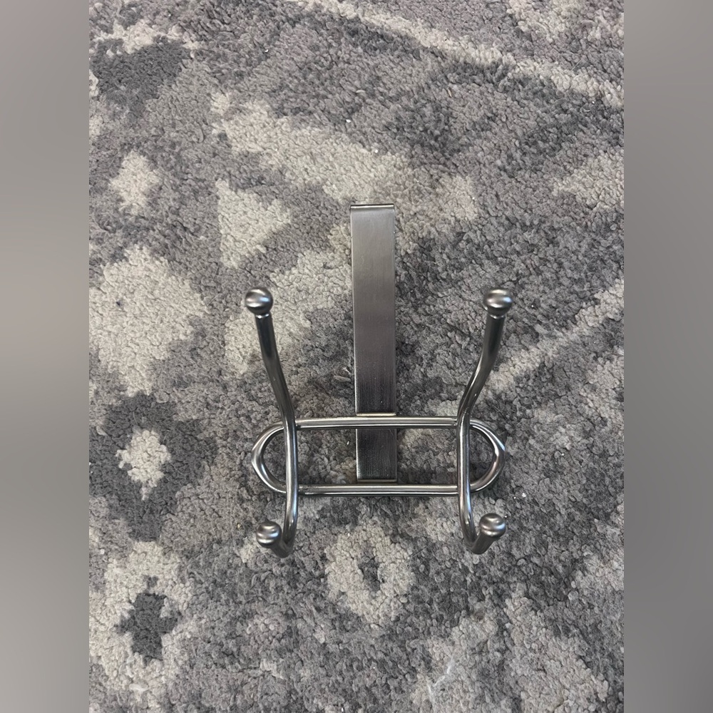 Over-the-Door Double Hook in Brushed Silver
